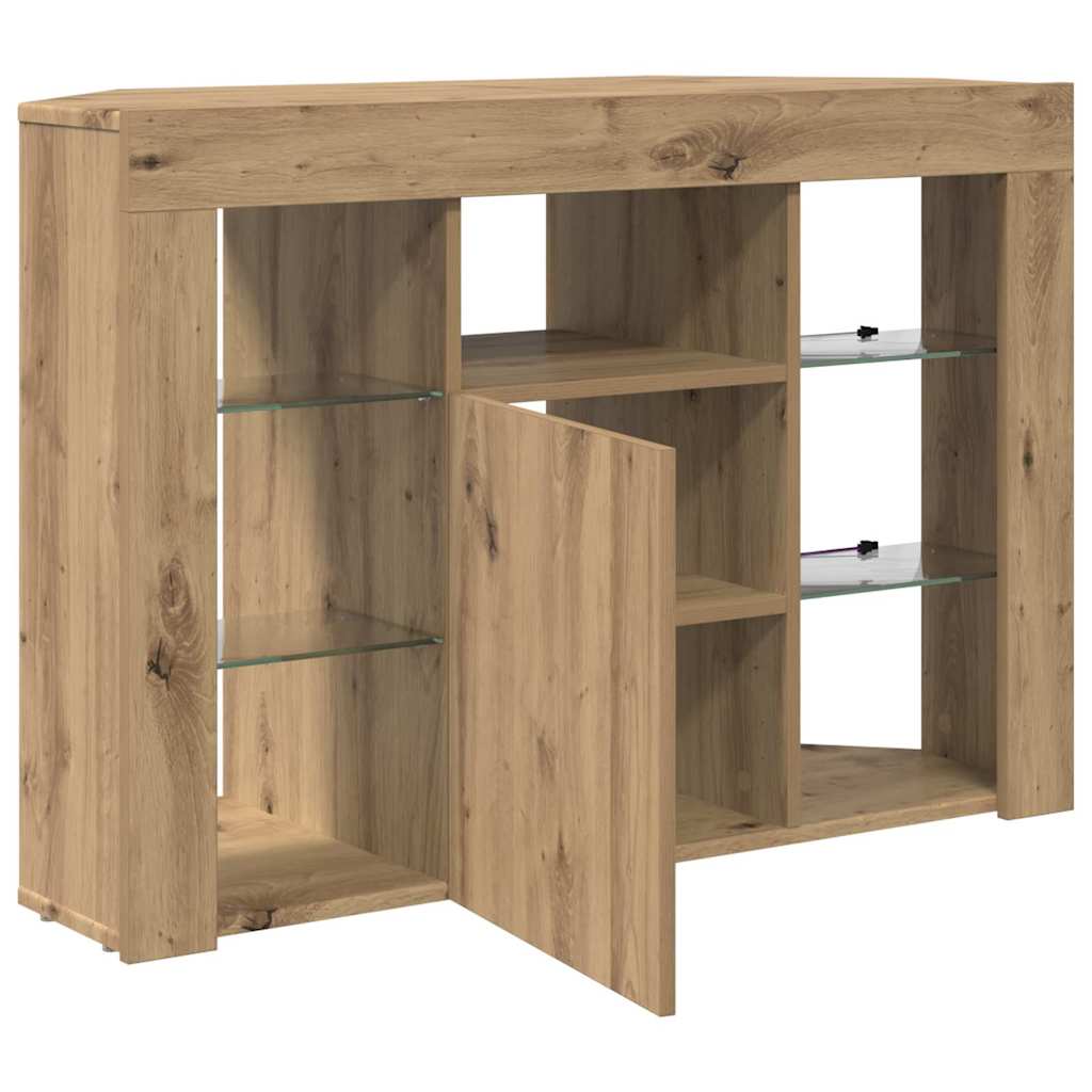 Eck-LED-TV-Schrank Artisan-Eiche 100x40x68cm Holzwerkstoff