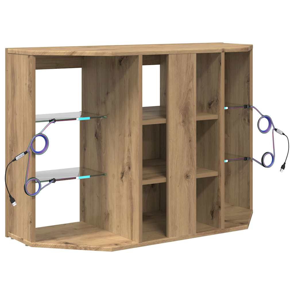 Eck-LED-TV-Schrank Artisan-Eiche 100x40x68cm Holzwerkstoff