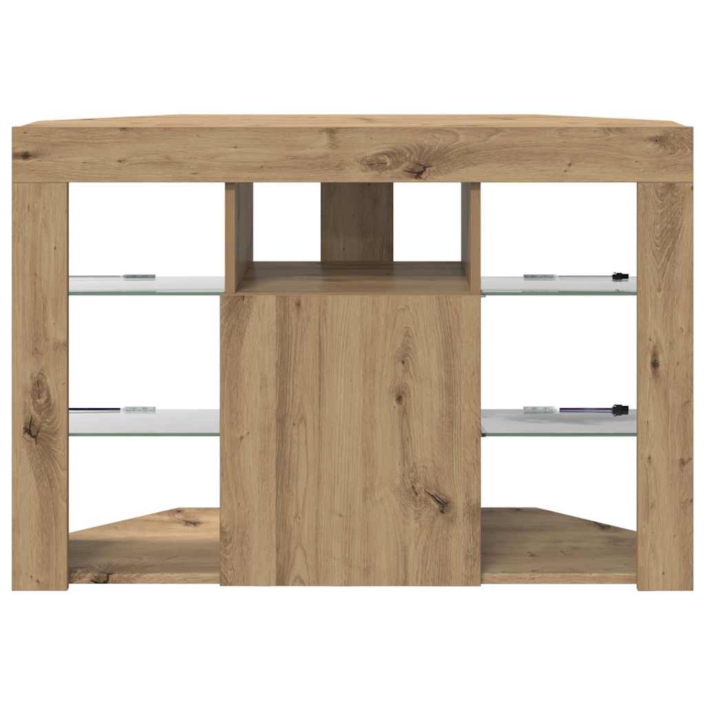 Eck-LED-TV-Schrank Artisan-Eiche 100x40x68cm Holzwerkstoff
