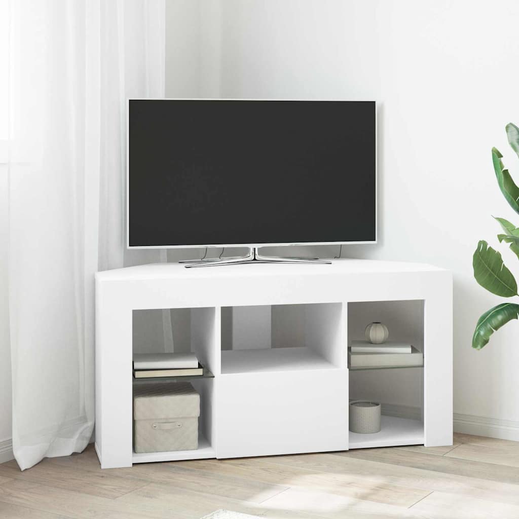 Eck-LED-TV-Schrank Weiß 100 x 40 x 50 cm Holzwerkstoff