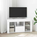 Eck-LED-TV-Schrank Wandmontiert Hochglanz Weiß 100 x 40 x 50 cm
