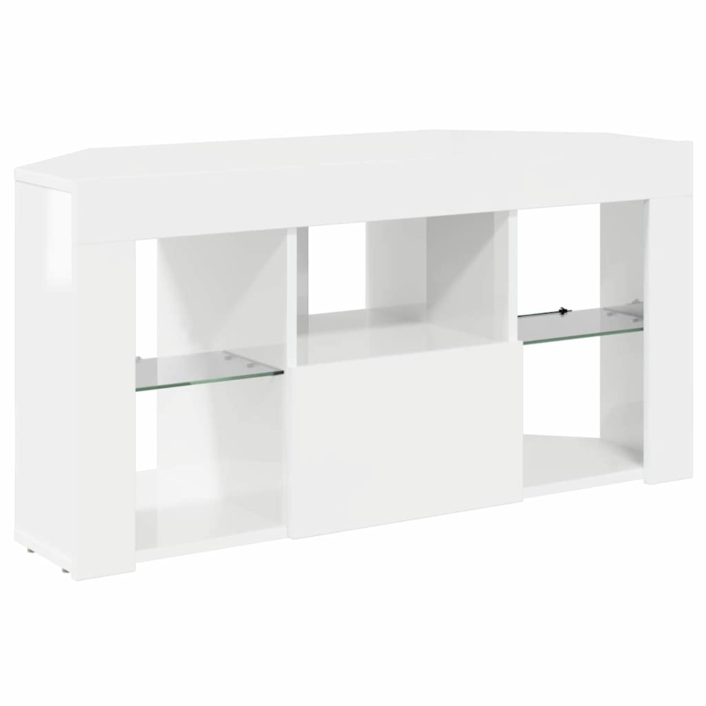 Eck-LED-TV-Schrank Wandmontiert Hochglanz Weiß 100 x 40 x 50 cm