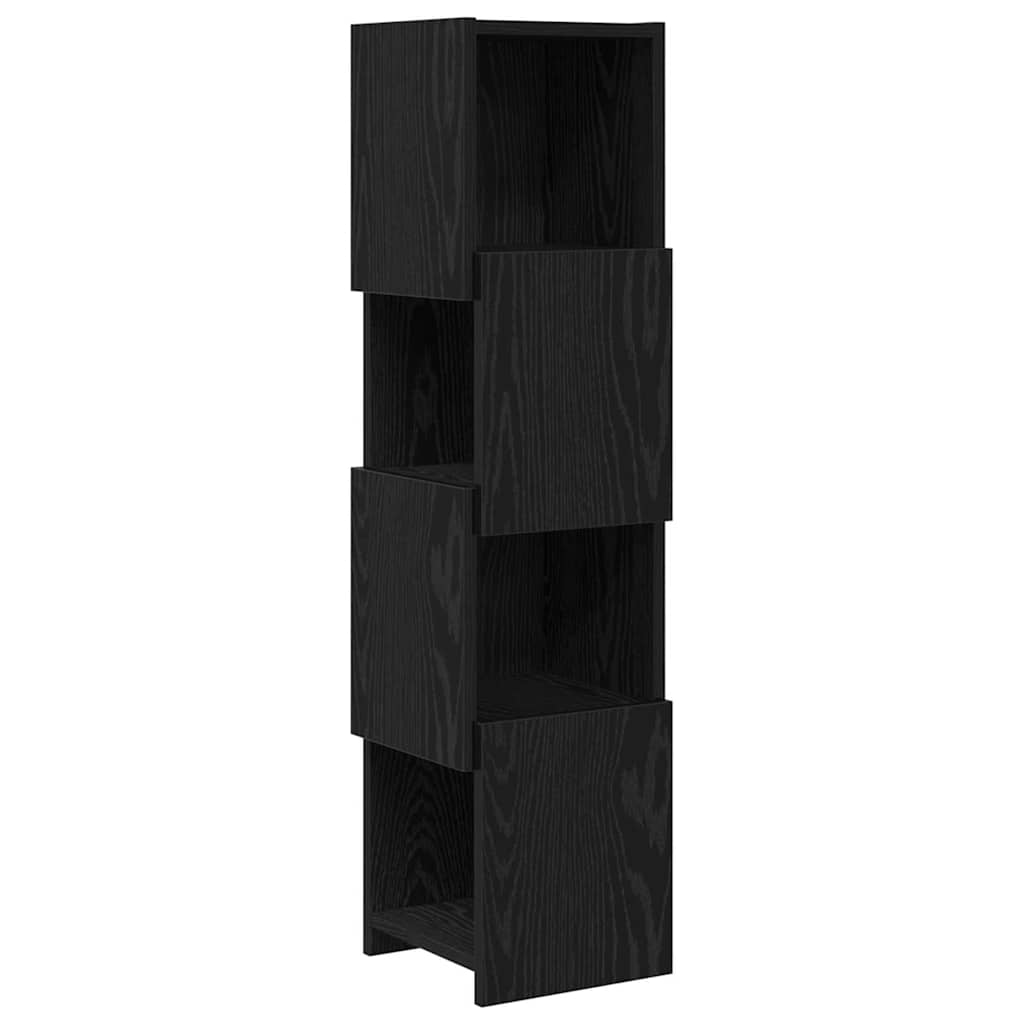 Eckschrank Schwarz Eichen-Optik 25,5x25x102cm Holzwerkstoff