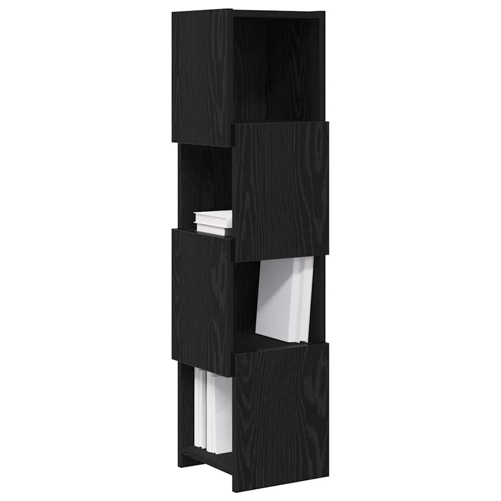 Eckschrank Schwarz Eichen-Optik 25,5x25x102cm Holzwerkstoff