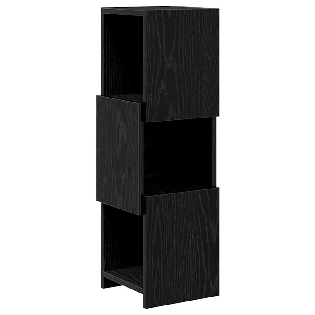 Eckschrank Schwarz Eichen-Optik 25,5x25x80cm Holzwerkstoff