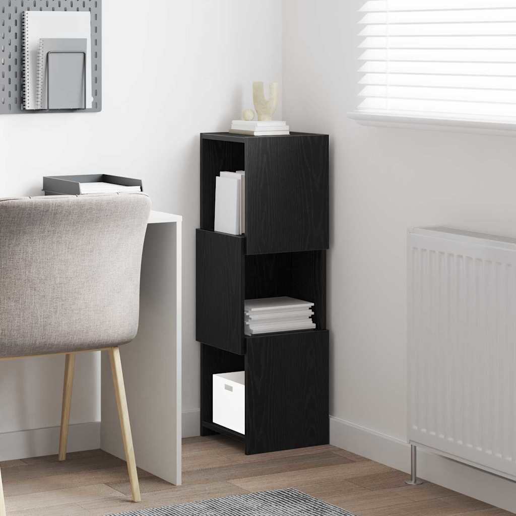 Eckschrank Schwarz Eichen-Optik 30,5x30x95cm Holzwerkstoff