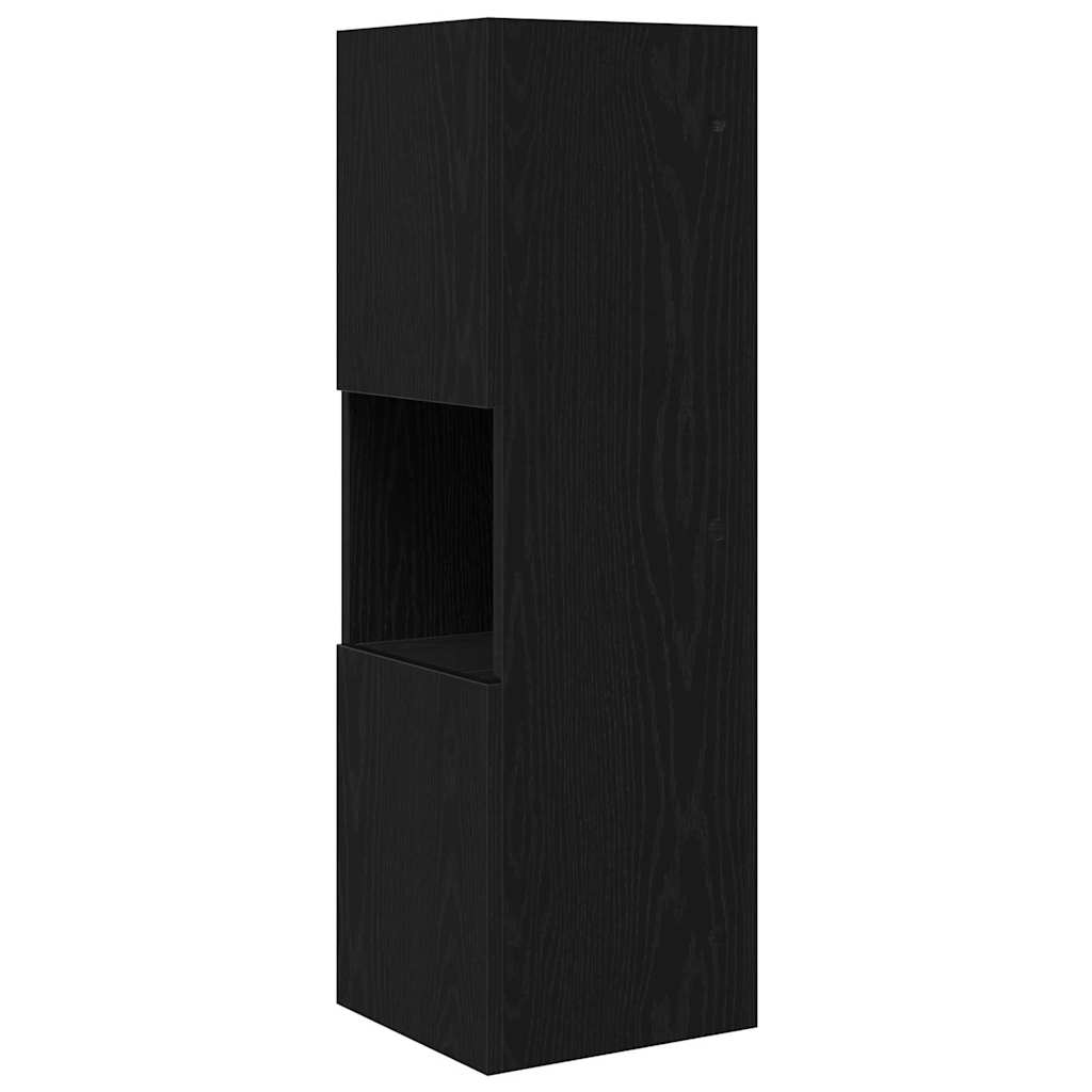 Eckschrank Schwarz Eichen-Optik 30,5x30x95cm Holzwerkstoff