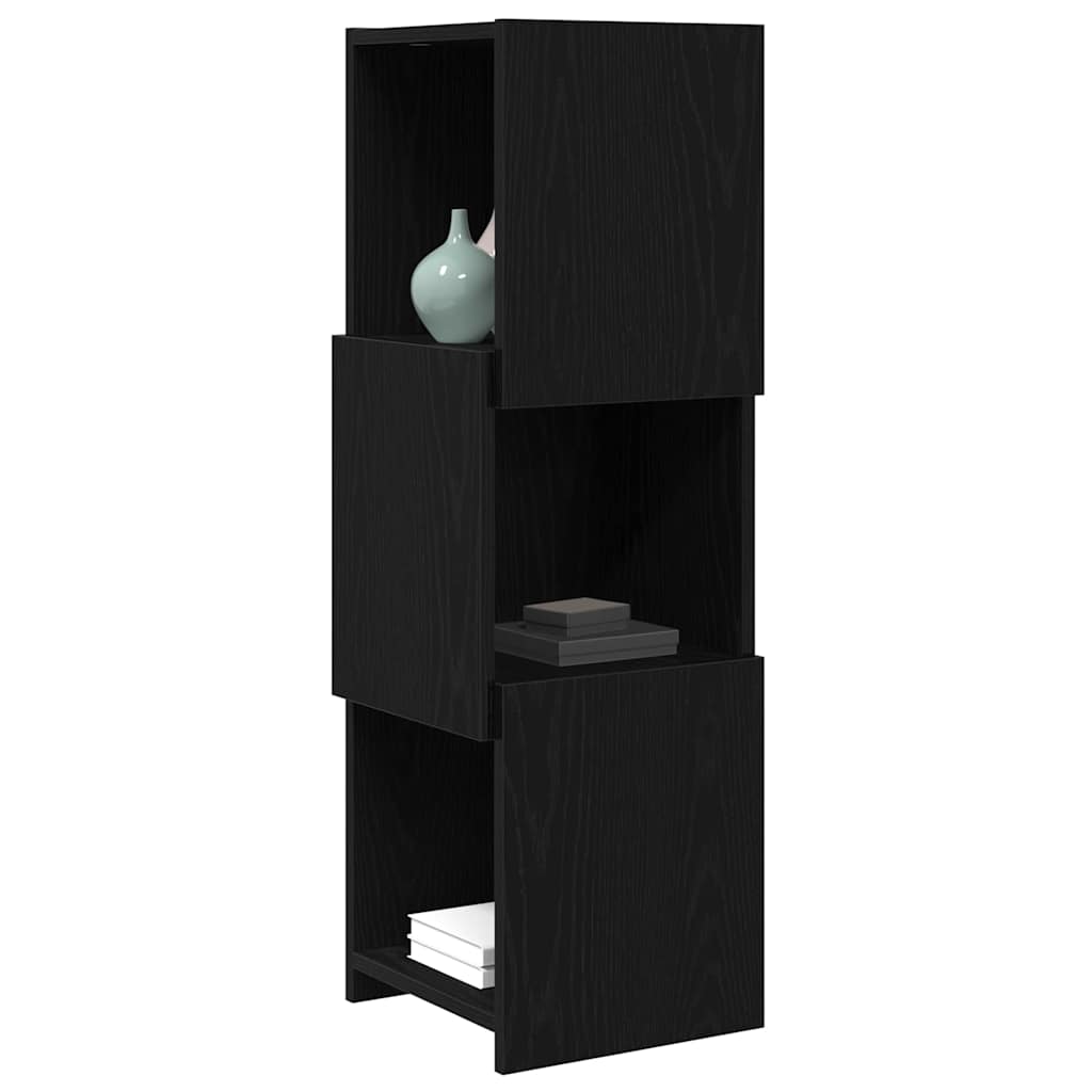 Eckschrank Schwarz Eichen-Optik 30,5x30x95cm Holzwerkstoff