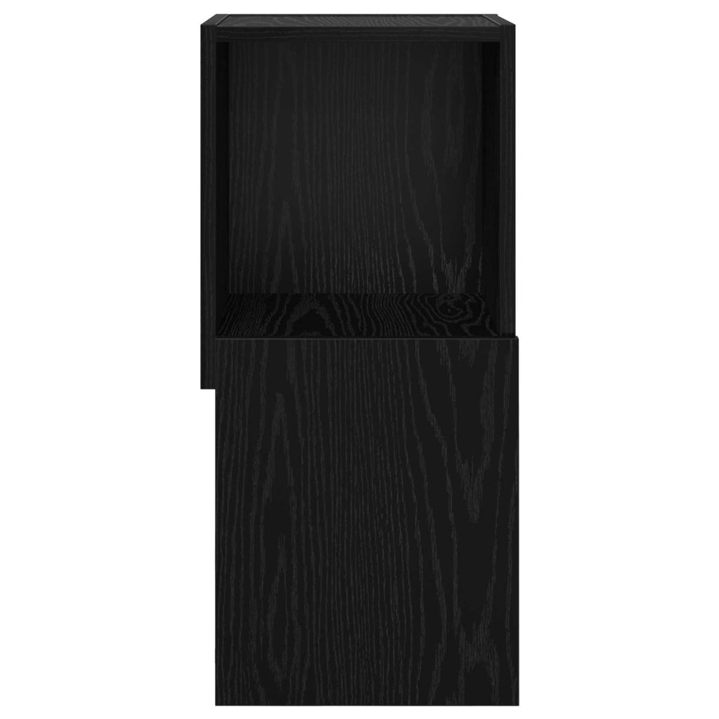 Eckschrank Schwarz Eichen-Optik 30,5x30x65cm Holzwerkstoff