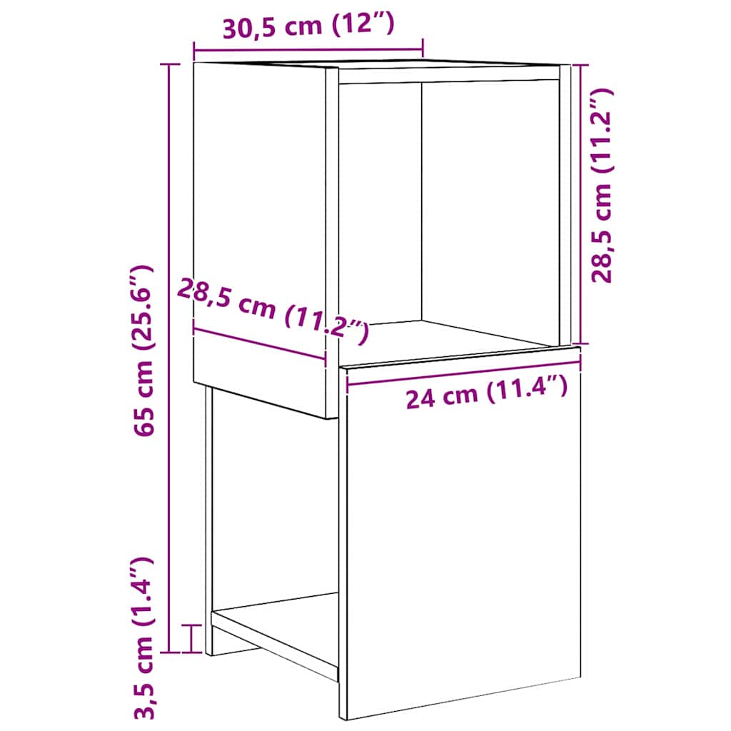 Eckschrank Sonoma-Eiche 30,5x30x65cm Holzwerkstoff