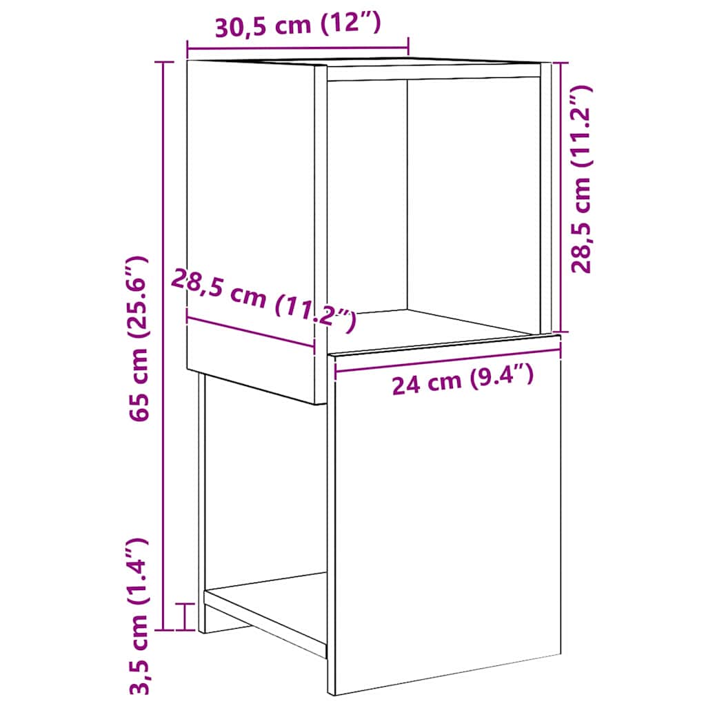 Eckschrank Altholz 30,5x30x65cm Holzwerkstoff