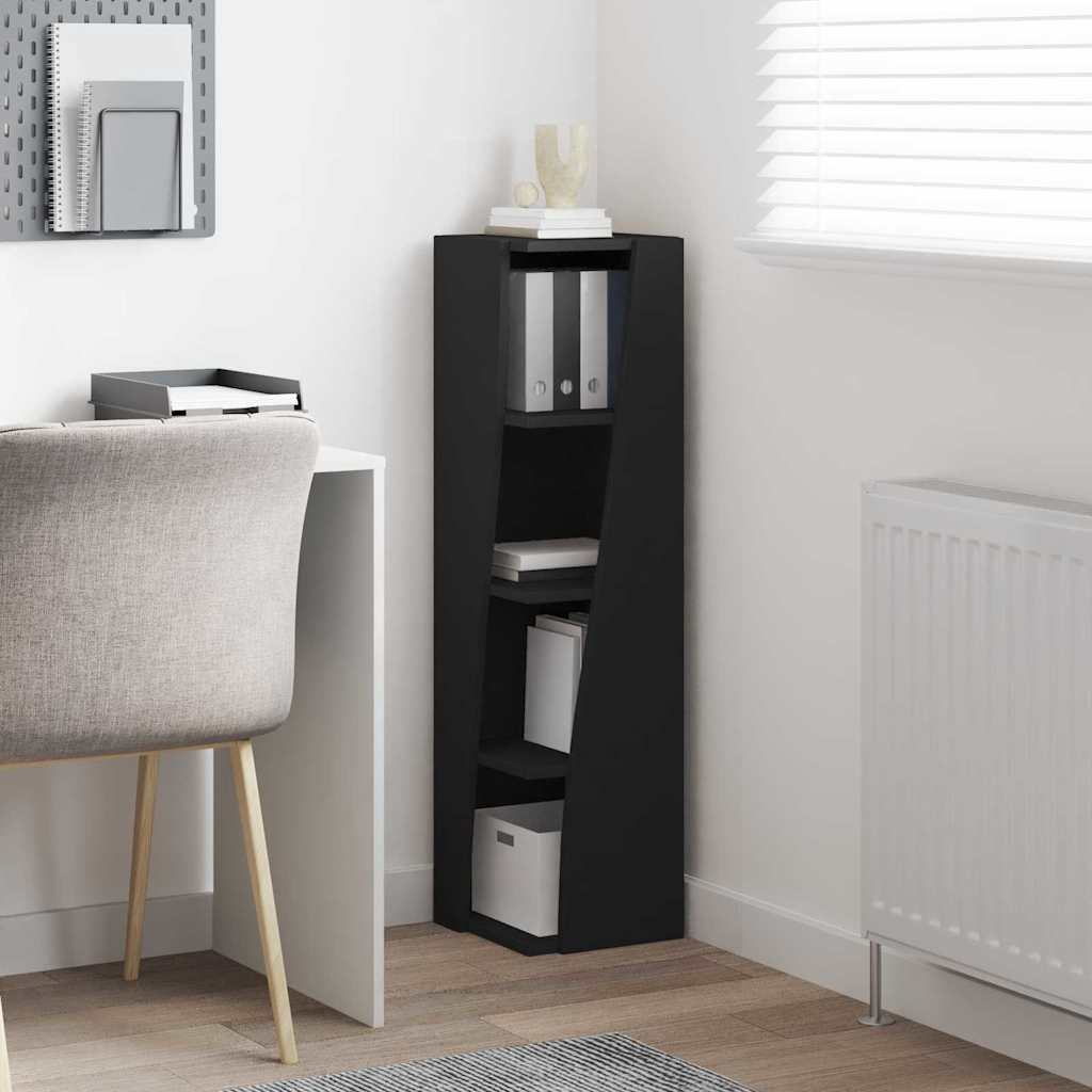 Eckschrank Schwarz 27,5x27x102cm Holzwerkstoff