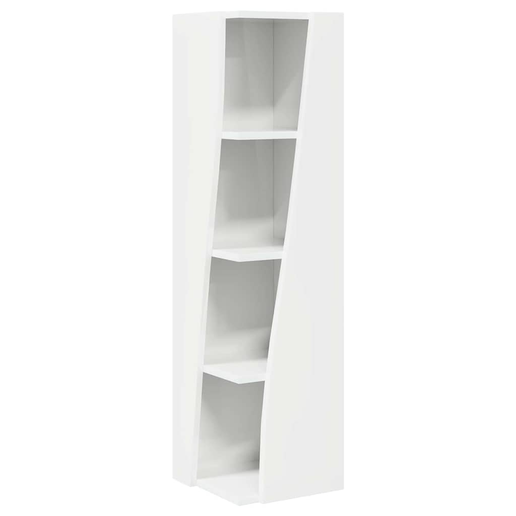 Eckschrank Hochglanz Weiß 27,5x27x102cm Holzwerkstoff