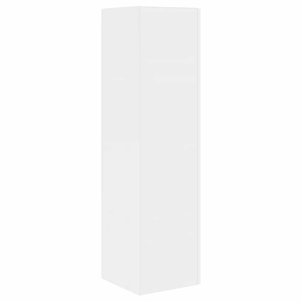 Eckschrank Hochglanz Weiß 27,5x27x102cm Holzwerkstoff