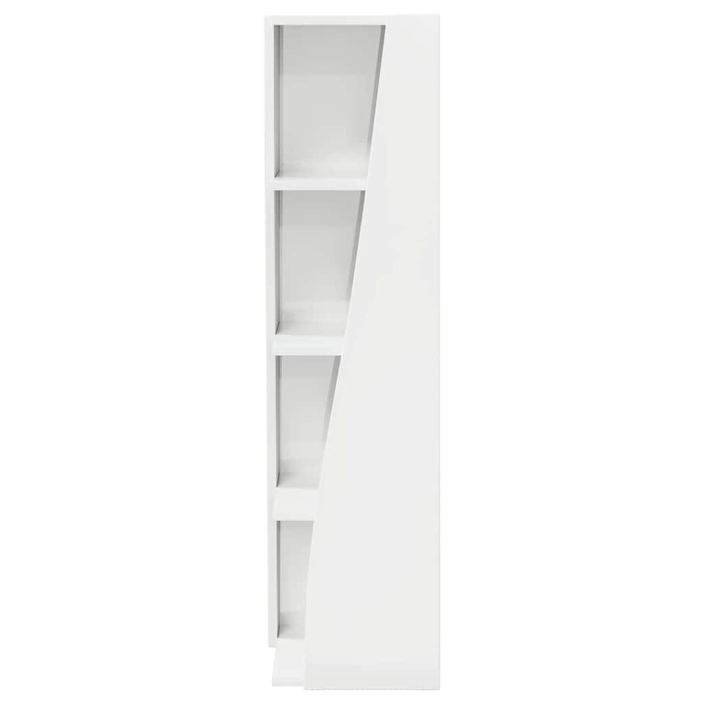 Eckschrank Hochglanz Weiß 27,5x27x102cm Holzwerkstoff