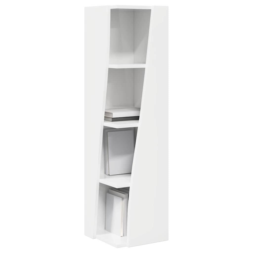 Eckschrank Hochglanz Weiß 27,5x27x102cm Holzwerkstoff