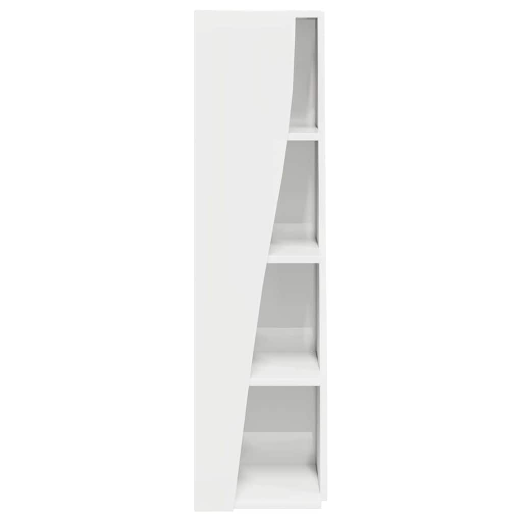 Eckschrank Hochglanz Weiß 27,5x27x102cm Holzwerkstoff