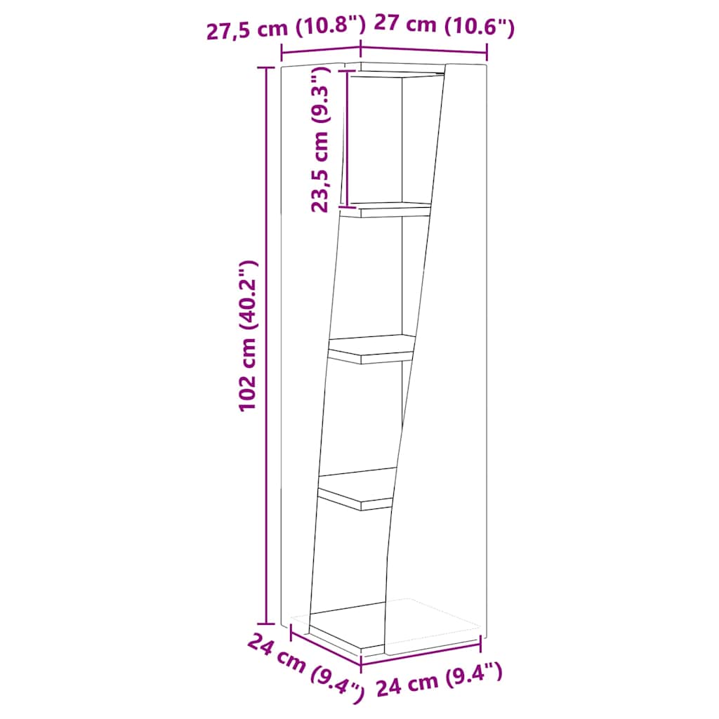 Eckschrank Altholz 27,5x27x102cm Holzwerkstoff