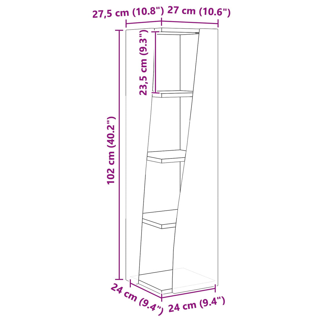 Eckschrank 27,5x27x102cm Holzwerkstoff Artisan-Eiche