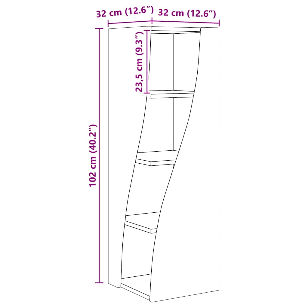 Eckschrank 32x32x102cm Holzwerkstoff