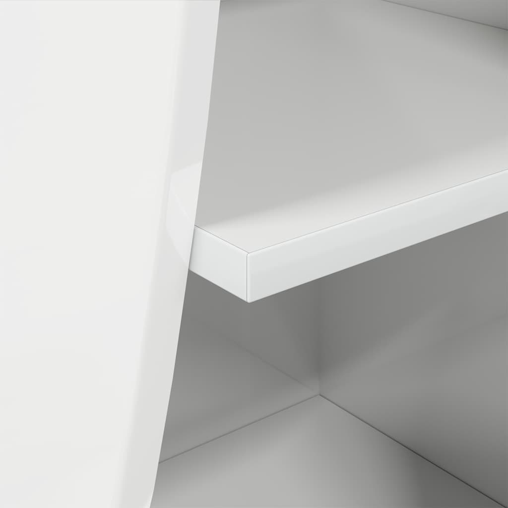 Eckschrank Hochglanz Weiß 32x32x102cm Holzwerkstoff