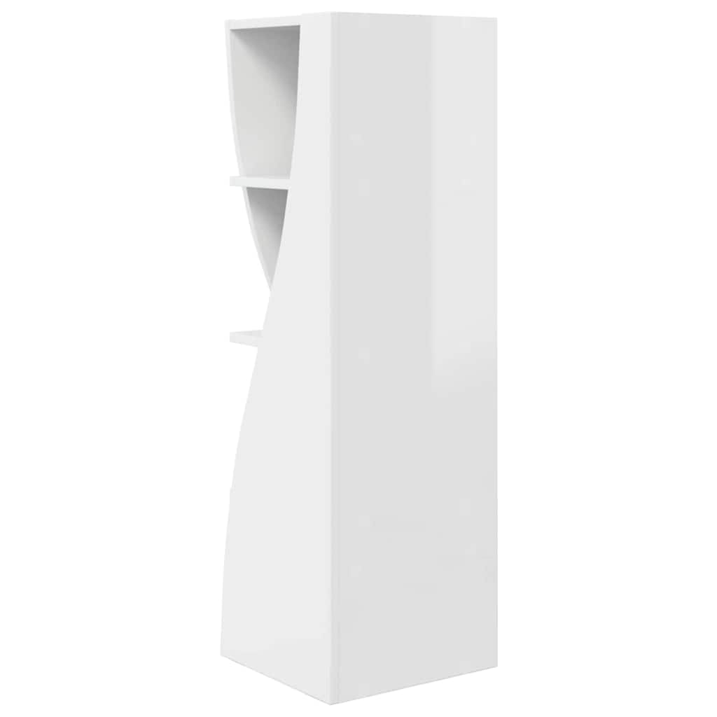 Eckschrank Hochglanz Weiß 32x32x102cm Holzwerkstoff