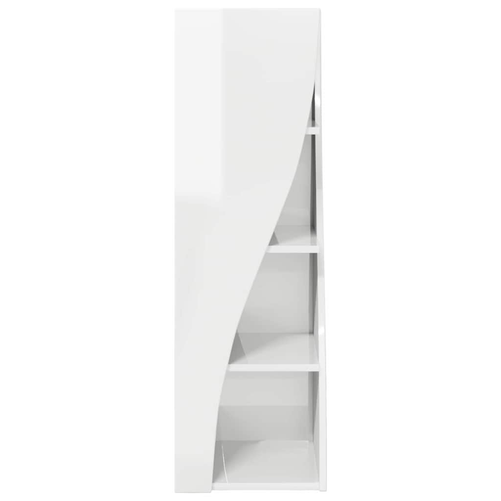 Eckschrank Hochglanz Weiß 32x32x102cm Holzwerkstoff
