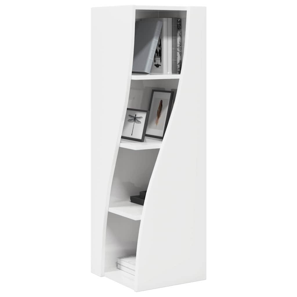 Eckschrank Hochglanz Weiß 32x32x102cm Holzwerkstoff