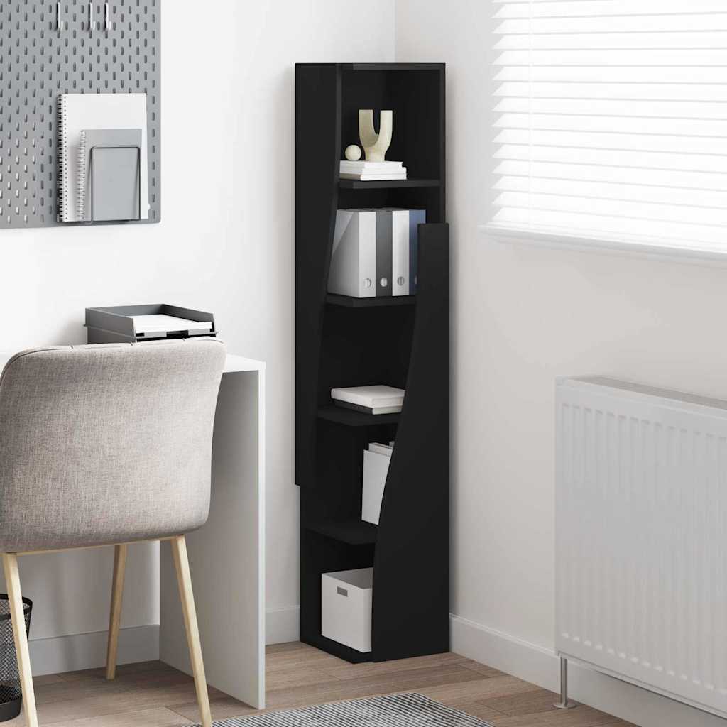 Eckschrank Schwarz 27,5x27x140cm Holzwerkstoff