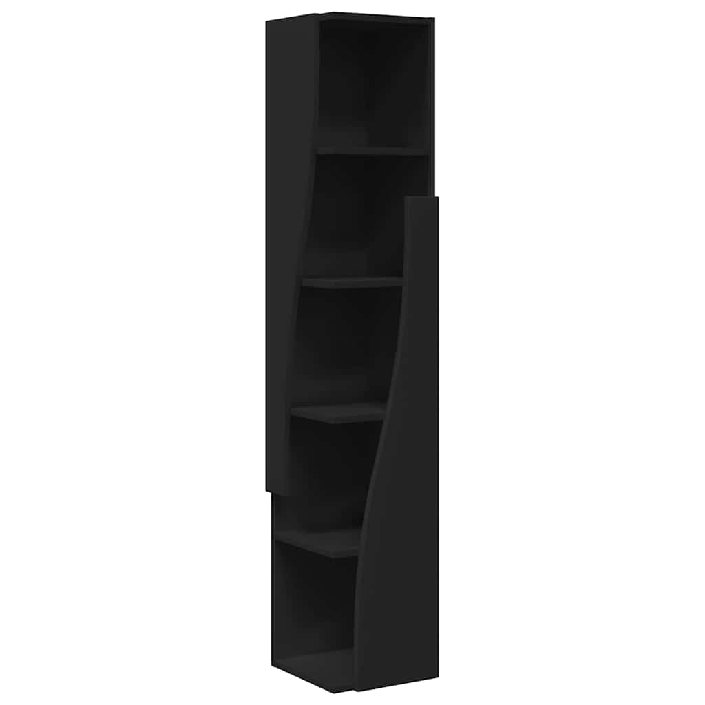 Eckschrank Schwarz 27,5x27x140cm Holzwerkstoff