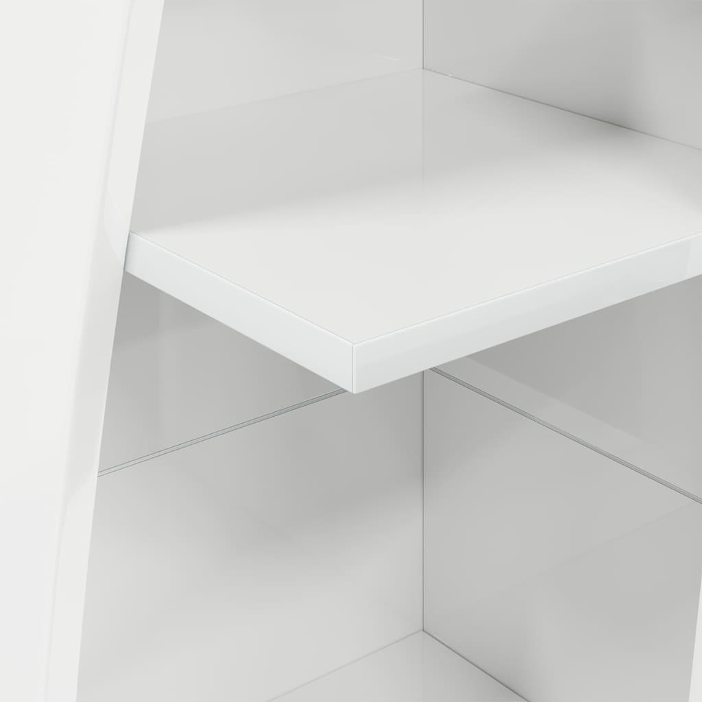 Eckschrank Hochglanz Weiß 27,5x27x140cm Holzwerkstoff