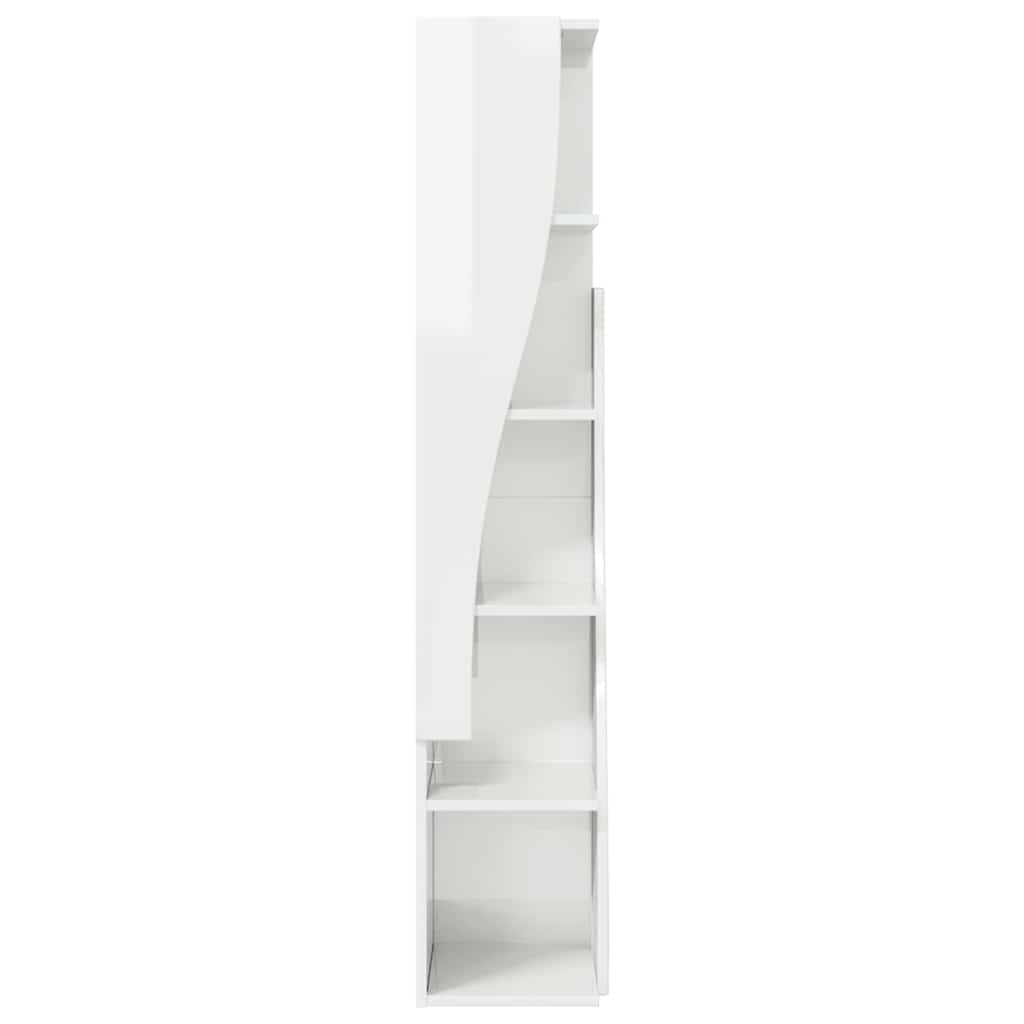 Eckschrank Hochglanz Weiß 27,5x27x140cm Holzwerkstoff