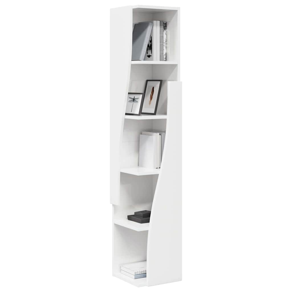 Eckschrank Hochglanz Weiß 27,5x27x140cm Holzwerkstoff