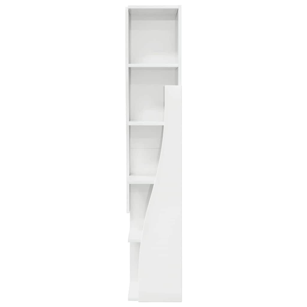 Eckschrank Hochglanz Weiß 27,5x27x140cm Holzwerkstoff