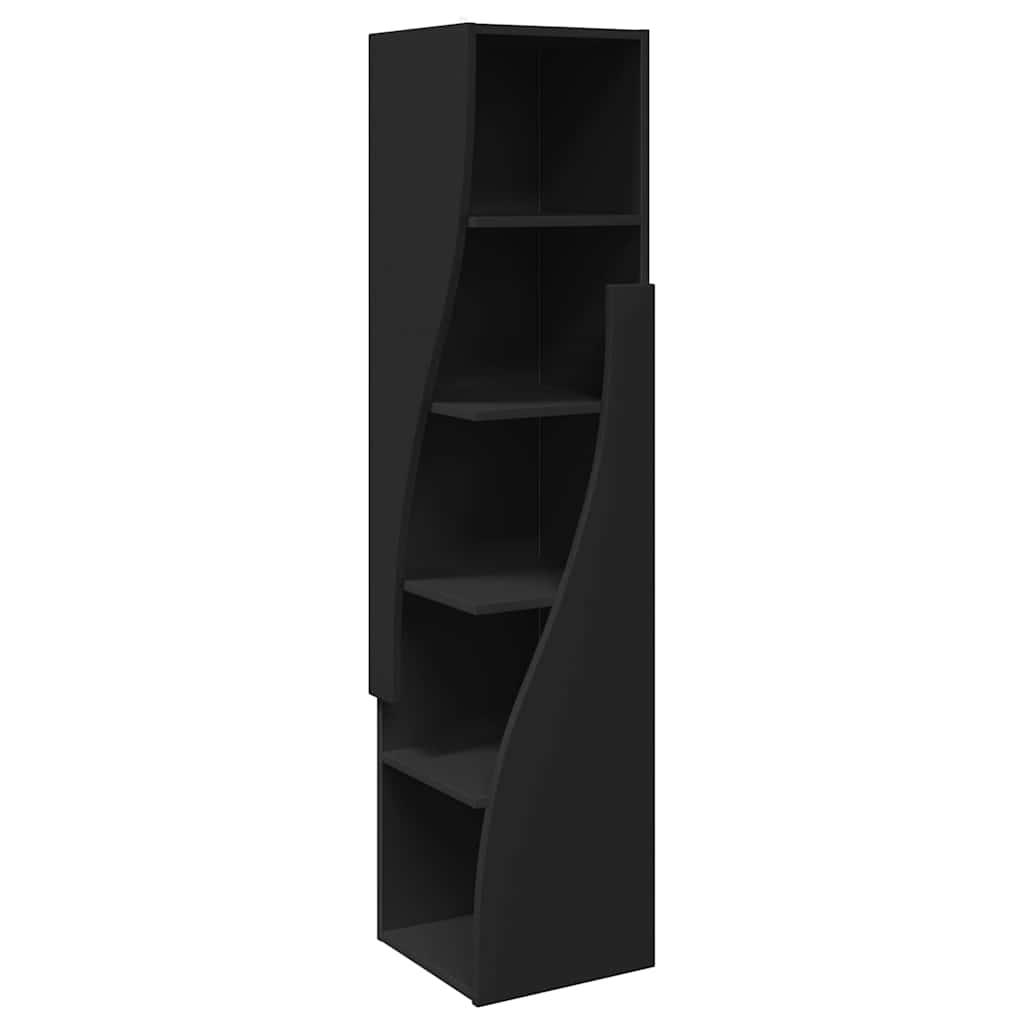 Eckschrank Schwarz 32x32x140cm Holzwerkstoff