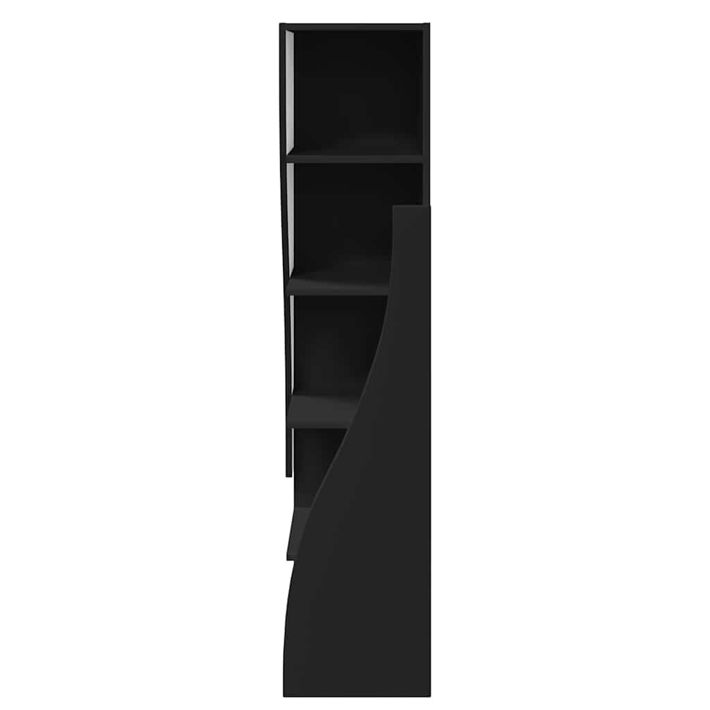Eckschrank Schwarz 32x32x140cm Holzwerkstoff
