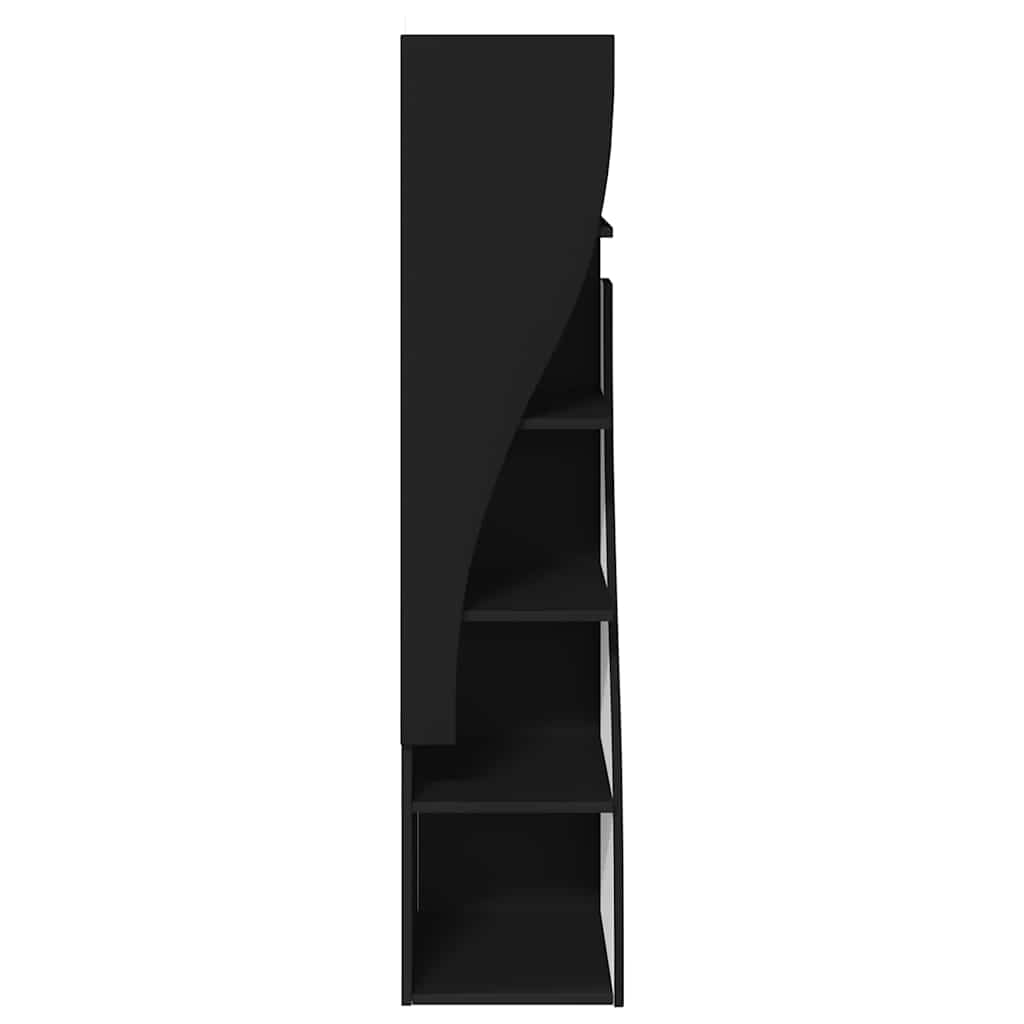Eckschrank Schwarz 32x32x140cm Holzwerkstoff
