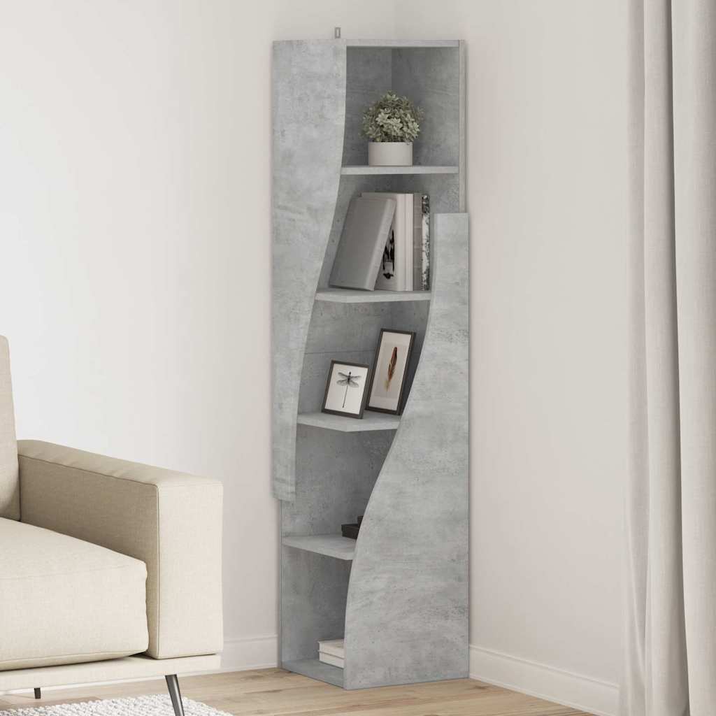 Eckschrank Beton Grau 32x32x140cm Holzwerkstoff