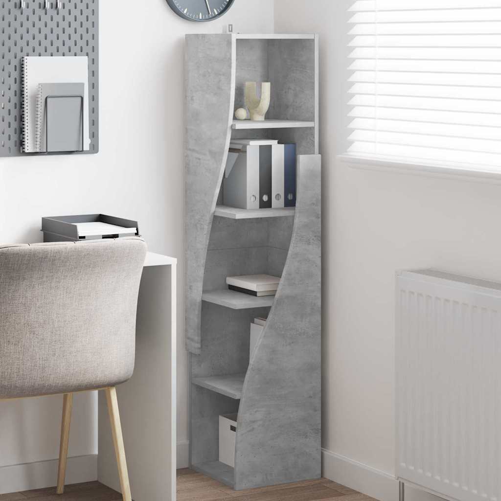Eckschrank Beton Grau 32x32x140cm Holzwerkstoff