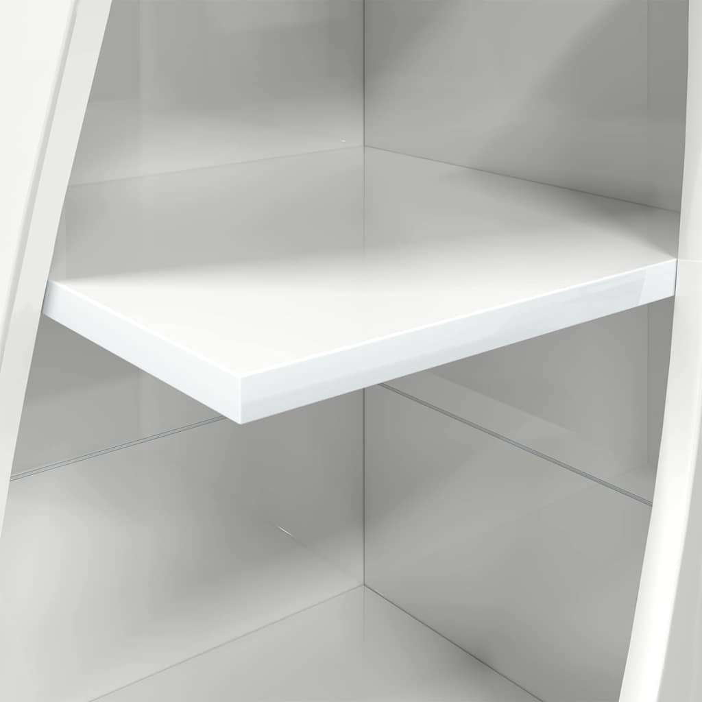 Eckschrank Hochglanz Weiß 32x32x140cm Holzwerkstoff