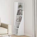 Eckschrank Hochglanz Weiß 32x32x140cm Holzwerkstoff