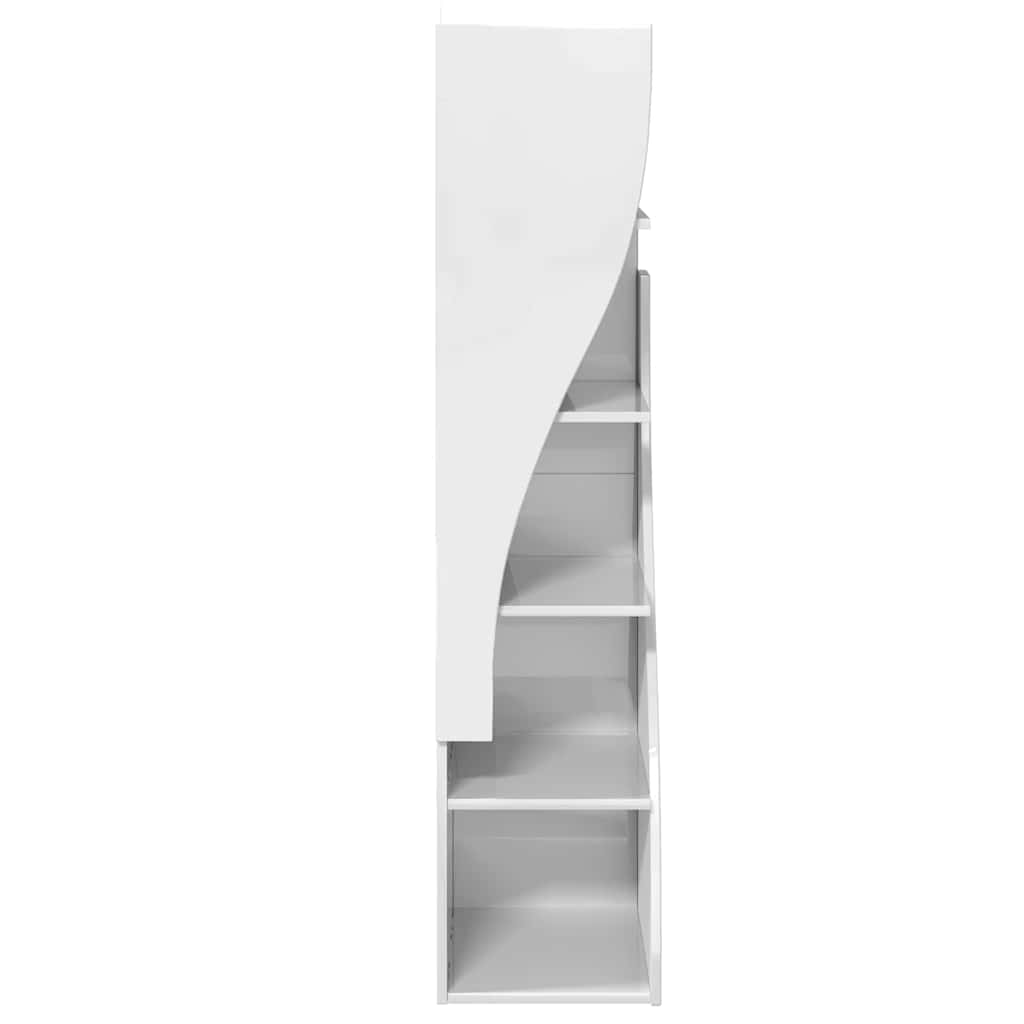 Eckschrank Hochglanz Weiß 32x32x140cm Holzwerkstoff