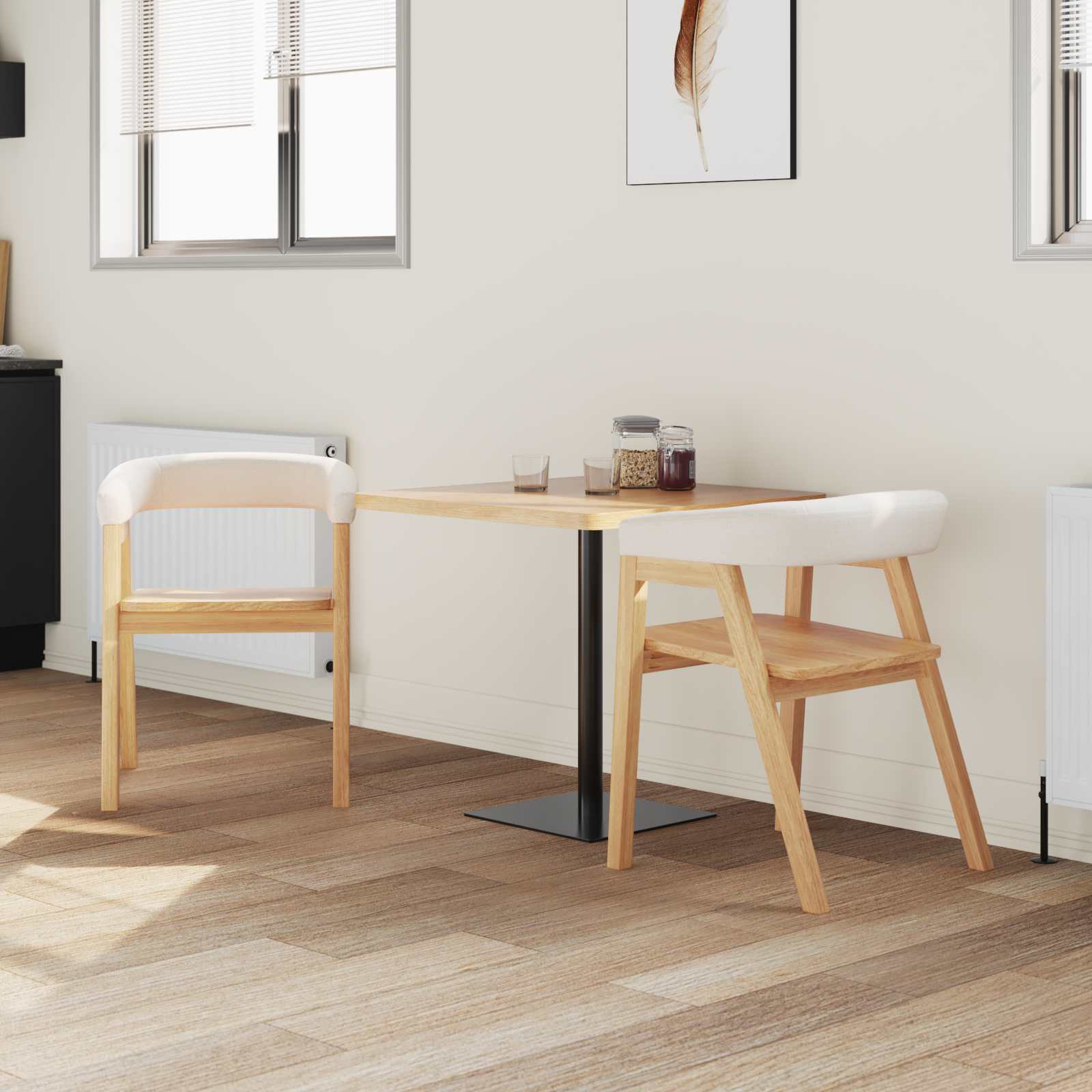 Esszimmerstühle 2 pcs Natur 54 x 57 x 73 cm Massives Gummiholz