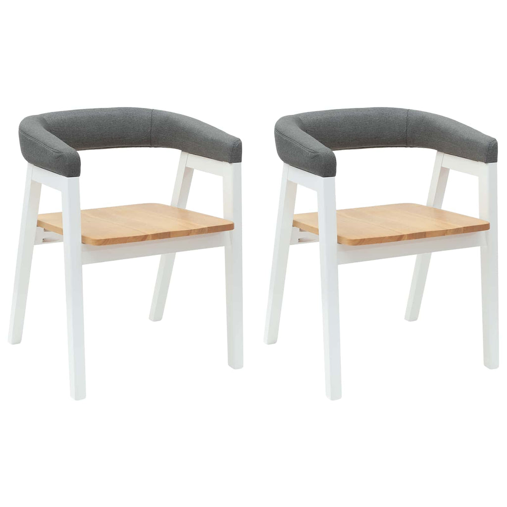 Esszimmerstühle 2 pcs Weiß 54 x 57 x 73 cm Massives Gummiholz
