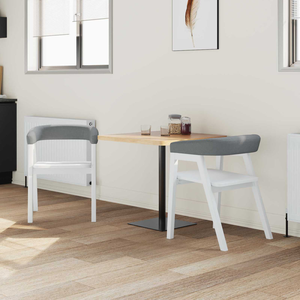 Esszimmerstühle 2 pcs Weiß 54 x 57 x 73 cm Massives Gummiholz