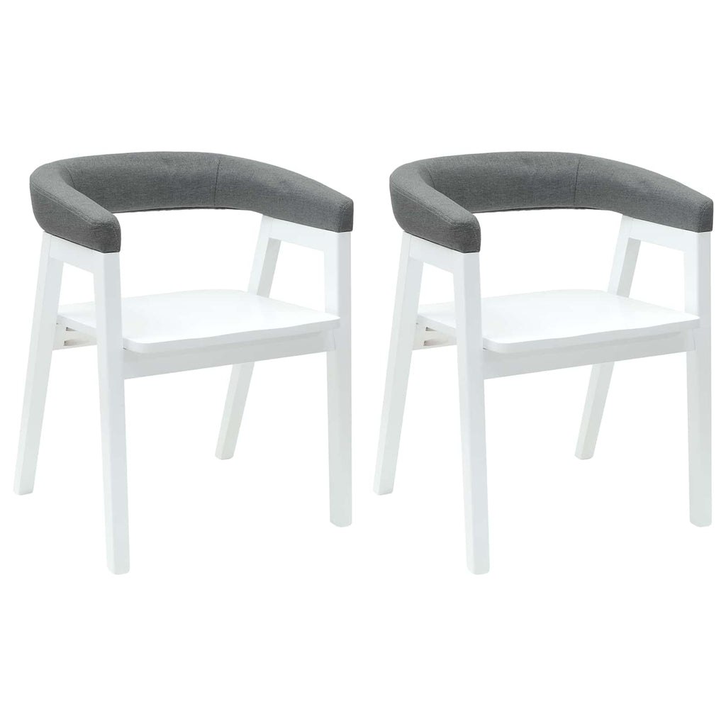 Esszimmerstühle 2 pcs Weiß 54 x 57 x 73 cm Massives Gummiholz