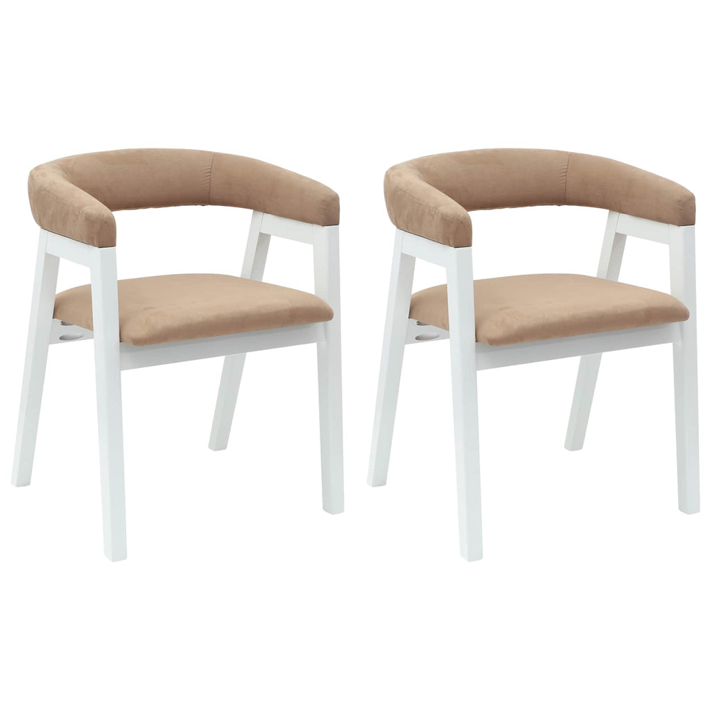 Esszimmerstühle 2 pcs Weiß 54 x 57 x 73 cm Massives Gummiholz