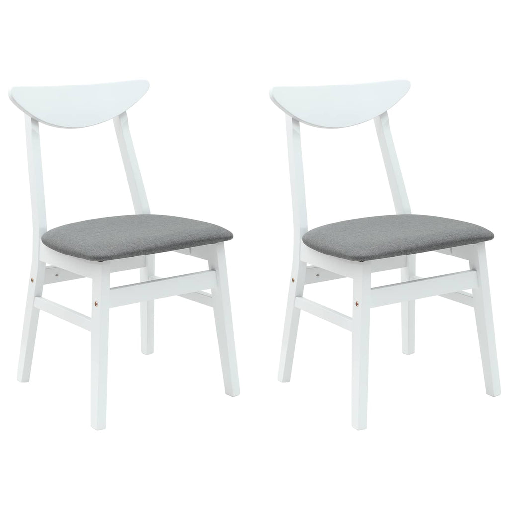 Esszimmerstühle 2 pcs Weiß 42 x 47.5 x 81 cm Massives Gummiholz