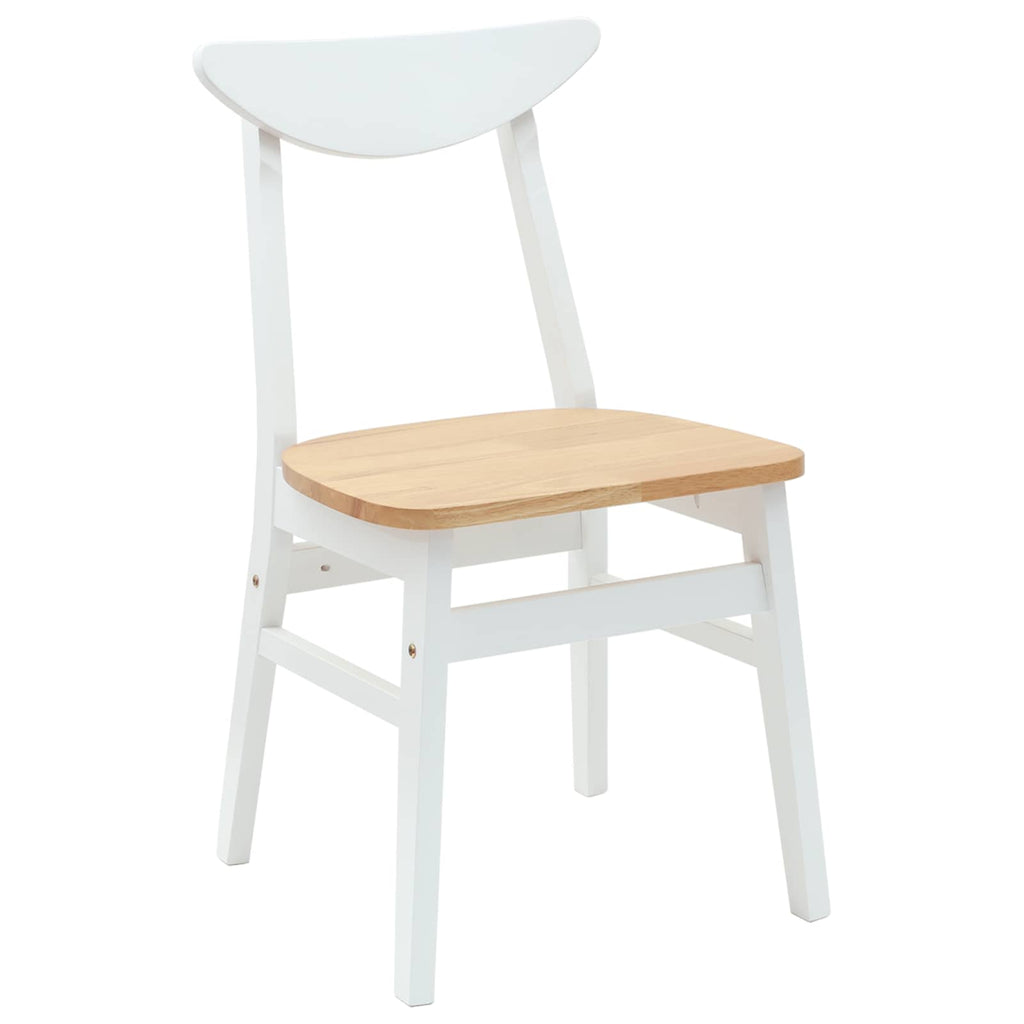 Esszimmerstühle 2 pcs Weiß 42 x 47.5 x 81 cm Massives Gummiholz