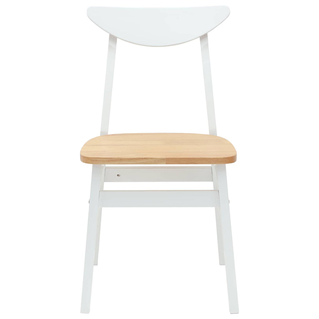 Esszimmerstühle 2 pcs Weiß 42 x 47.5 x 81 cm Massives Gummiholz